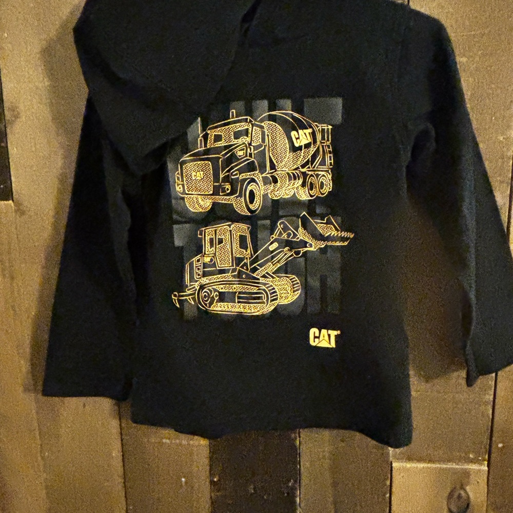 Kids Black Sweatshirt with Construction Print